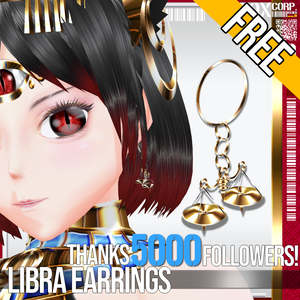 【FREE! 】Thanks 5000+ Followers!  VRoid用 天秤座イヤリング - Libra Earrings