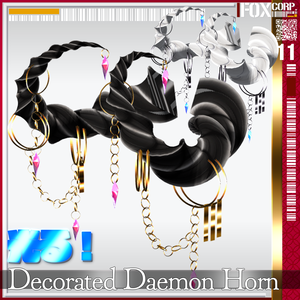 【光る！】VRoid用 多色展開 装飾付き悪魔/龍族の角 - Decorated Daemon/Dragon Horn