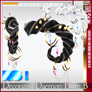 【光る！】VRoid用 多色展開 装飾付き悪魔/龍族の角 Type B - Decorated Daemon/Dragon Horn Type B