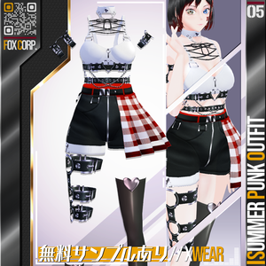 [XWear対応] VRoid用 8色展開 サマーパンクアウトフィット - Summer Punk Outfit 8Colors
