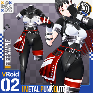 [XWear対応] VRoid用 多色展開 メタルパンクアウトフィット - Metal Punk Outfit