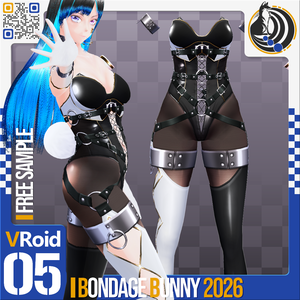[XWear対応] VRoid用 8色展開 ボンデージバニースーツ - Bondage Bunny Suits 8Colors