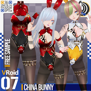 [XWear対応] VRoid用 8色展開 チャイナバニースーツ - China Bunny Suits 8Colors