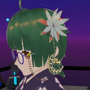 [VRChat]月下美人モチーフ簪