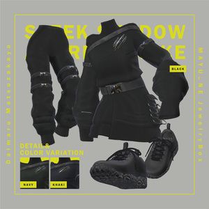 【3D 衣装】Sleek Shadow Attire REMAKE 《MAYU-NE JewelryBox コラボ》＜VRC 対応＞ 缩略图 10