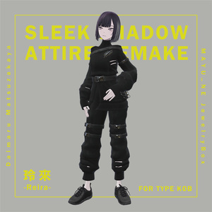 【3D 衣装】Sleek Shadow Attire REMAKE 《MAYU-NE JewelryBox コラボ》＜VRC 対応＞ 缩略图 2