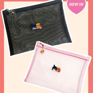 バディ刺繍メッシュポーチ