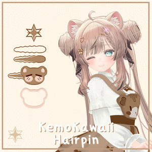 [Free] KemoKawaii Hairpin [VRChat assumed] 缩略图 2
