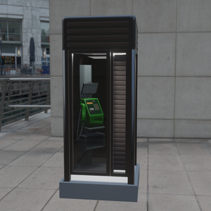 【Blender】今やあまり見かけなくなった公衆電話｜A pay phone that you don't see very often these days.