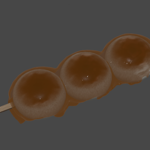 【Blender】みたらし団子｜Mitarashi dango, a traditional Japanese sweet.