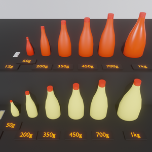 【Blender】マヨーネーズ＆ケチャップ、略してマヨケチャ。各種｜Mayonnaise & Ketchup, or Mayokecha for short.