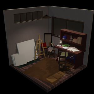 【3Dモデル】画家のアトリエ｜Artist's studio