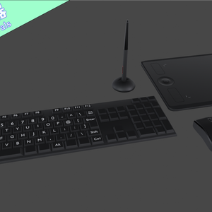 【Blender】パソコン周辺機器【3Dモデル】