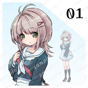 【立ち絵素材】セーラー服の学生【ゲーム・TRPG】