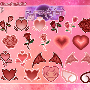 Valentine's (バレンタインデー) icons for badges/desktop/etc. (.ico and .png)