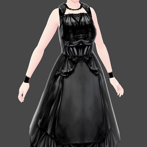 Vroid. Gothic dress. Textured. Cloth Asset.