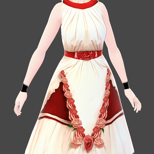 Vroid. Elegant dress. Floral pattern. High quality texture.