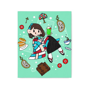 肉筆油絵◇『青のやまなみ』◇がんどうあつし作者直接真作直筆絵画F8号