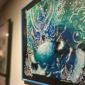 額なし】爽やかな空のポスカ原画【オイルパステル】 - ふわもこ堂の