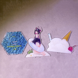 ブルーアーカイブ 杏山カズサ ちょこぷに アクスタ(水着) ブルアカ コミケ ブルーアーカイブ 杏山カズサ アクリルスタンド水着ver - くるみ堂本舗