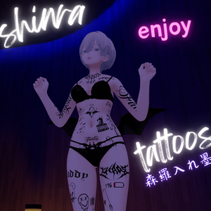 【Shinra森羅】Full body Devil/Gang type Girl Tattoos 入れ墨 セレスティア