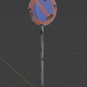 【3Dモデル】錆びた標識.blend【3Dオブジェクト】