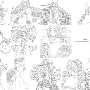 無料塗り絵線画／2023春待ちうさぎ🐰 - CHEECHA.chiho - BOOTH