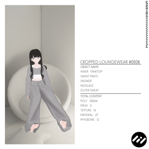 【4アバター対応】Cropped Loungewear #0006