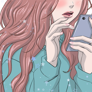 彼女とスマホ（ホワイト）