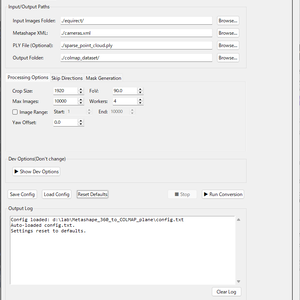 Metashape 360° to COLMAP Converter ( GUI, Windows binary edition )