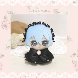 ちびぐるみ用 ぬい服 千鳥格子柄サロペットセット - れむぬい屋 - BOOTH