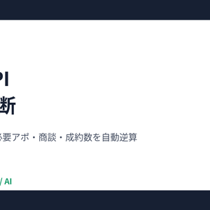 営業KPI診断 FREE｜売上目標から必要な営業数字を逆算