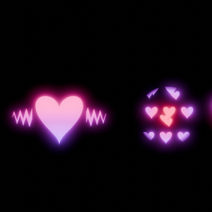 【Blender】　ハートエフェクト2D💛　Heart effect2D