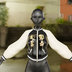 【Blender】　スカジャン(風神雷神)　Sukajan(wind god thunder god)