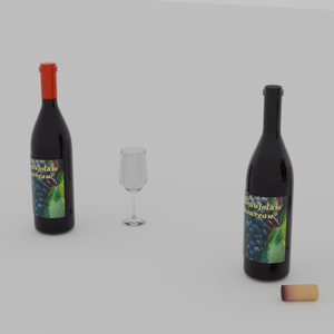 【Blender】 ボジョレーヌーボーセット　 Beaujolais nouveau set 【Model】