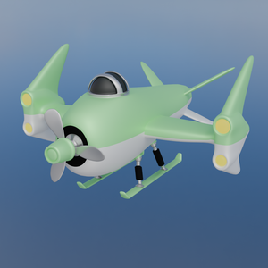 【Blender】 かわいいジェットプロペラ機 kawaii jet propeller plane【VRChat】
