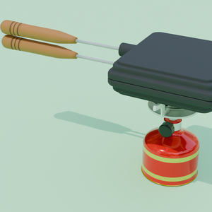 【Blender】キャンプ用ガスバーナーと直火式ホットサンドメーカー Camping gas burner and open flame hot sandwich maker【VRChat】