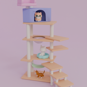 【Blender】かわいいキャットタワー kawaii cat tower【VRChat】