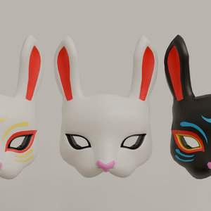 【Blender】ウサギのお面 rabbit mask【VRChat】