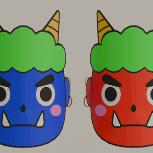 【Blender】節分の鬼のお面 Setsubun demon mask【VRChat】