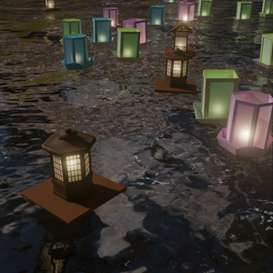 【Blender】灯籠流しのランプ  “Toro Nagashi” lamp【VRChat】