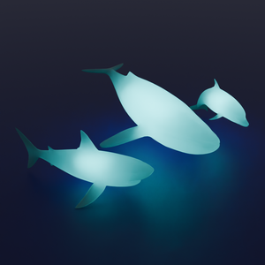 【Blender】大型海洋生物(イルカ・サメ・クジラ)の間接照明 Indirect lighting of large marine creatures (dolphins, sharks, whales)【VRChat】