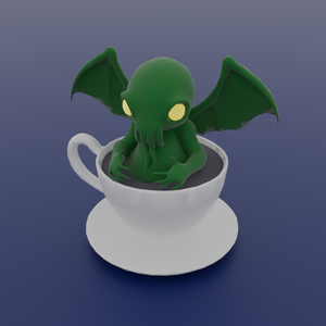 【Blender】ティーカップに入ったクトゥルフ Cthulhu in a teacup