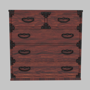 【Blender】 日本の古典的な箪笥 Classic Japanese Tansu