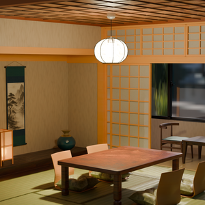 【Blender】 旅館の和室『梅』 Japanese-style room “Ume” at Ryokan