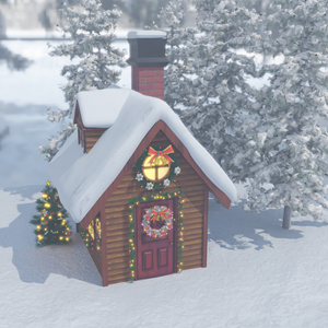 【Blender】 クリスマスのイルミネーションされたお家 Christmas-illuminated house