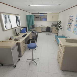 【Blender】病院の診察室　Hospital examination room