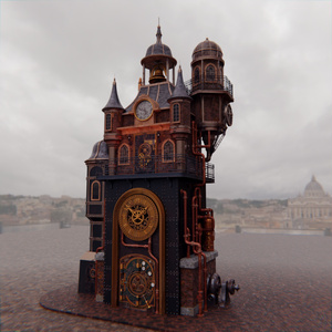 【Blender】 スチームパンク時計台【Steam Clock Tower】 缩略图 2