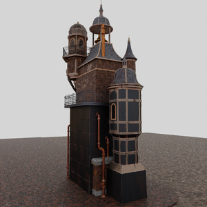 【Blender】 スチームパンク時計台【Steam Clock Tower】 缩略图 13