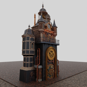 【Blender】 スチームパンク時計台【Steam Clock Tower】 缩略图 14